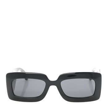 GUCCI Oversized Rectangular Acetate Frame GG Marmont Logo Sunglasses GG0811S Black