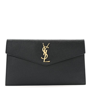 SAINT LAURENT Grain De Poudre Uptown Pouch Black