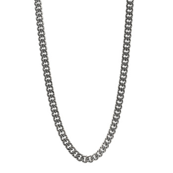 DAVID YURMAN Sterling Silver Black Diamond 8mm Curb Chain Necklace