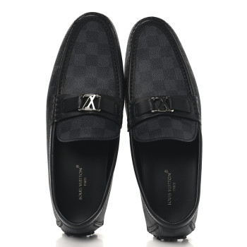 LOUIS VUITTON Damier Graphite Calfskin Mens Major Loafers 10