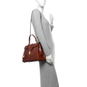 CELINE Natural Calfskin Medium 16 Top Handle Bag Teck