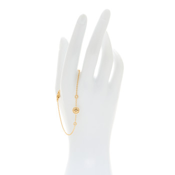 CHRISTIAN DIOR 18K Yellow Gold Diamond Mother of Pearl 3 Station Rose Des Vents Bracelet
