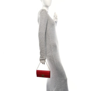 GUCCI Guccissima Padlock Continental Chain Wallet Hibiscus Red