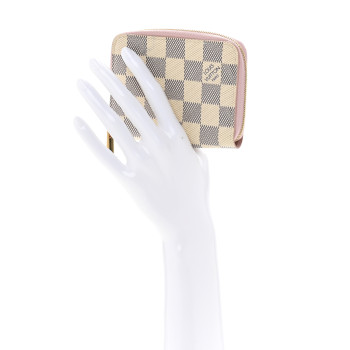 LOUIS VUITTON Damier Azur Zippy Coin Purse Rose Ballerine