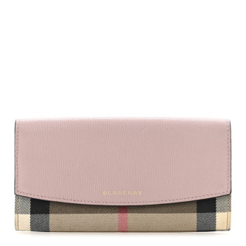 BURBERRY Calfskin House Check Porter Continental Wallet Pale Orchid