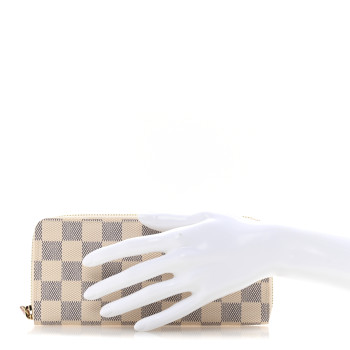LOUIS VUITTON Damier Azur Clemence Wallet Rose Ballerine