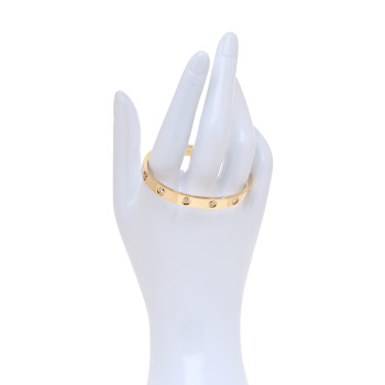 CARTIER 18K Yellow Gold 10 Diamond LOVE Bracelet 16