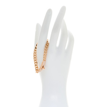 HERMES 18K Rose Gold Diamond PM Kelly Gourmette Bracelet SH