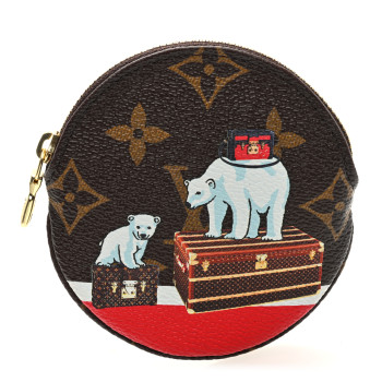 LOUIS VUITTON Monogram 2017 Christmas Animation Round Coin Purse