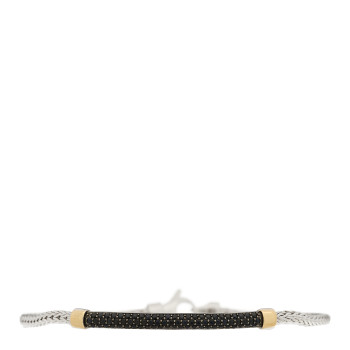 JOHN HARDY Sterling Silver 14K Yellow Gold Black Sapphire Essential Pave Bracelet