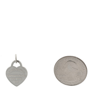 TIFFANY Sterling Silver Enamel Small Return to Tiffany Heart Tag Charm Blue