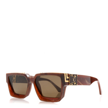 LOUIS VUITTON Acetate Metal 1.1 Millionaires Sunglasses Z1337W Brown