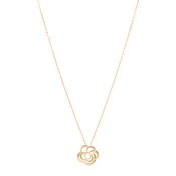 CHANEL 18K Yellow Gold Fil de Camelia Pendant Necklace