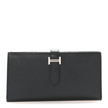 HERMES Epsom Bearn Gusset Wallet Black