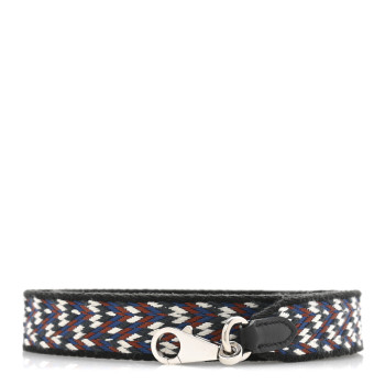 HERMES Toile Swift 25mm Sangle ZigZag Shoulder Strap Black White Deep Blue