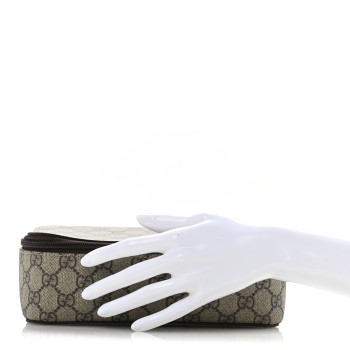 GUCCI GG Supreme Monogram Mini Packing Cube Beige Ebony New Acero