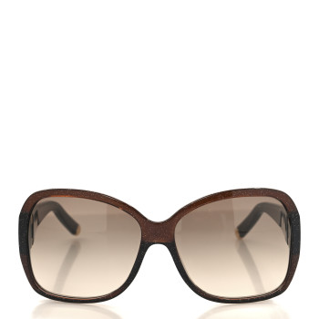 LOUIS VUITTON Acetate Obsession Round Sunglasses Z1856E Brown Glitter