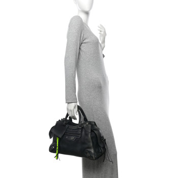 BALENCIAGA Used Calfskin Silver Hardware Neo Classic City Navy