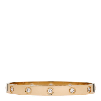 CARTIER 18K Yellow Gold 10 Diamond LOVE Bracelet 16