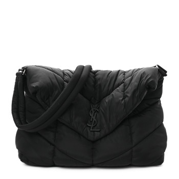 SAINT LAURENT Econyl Nylon Lou Puffer Messenger Black