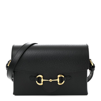 GUCCI Calfskin Horsebit 1955 Shoulder Bag Black