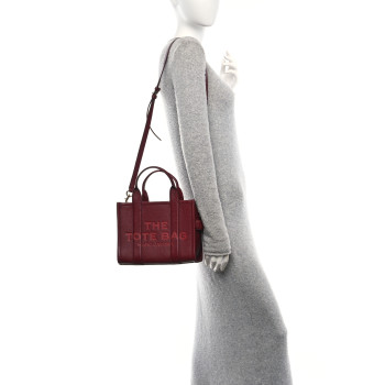 MARC JACOBS Grained Calfskin Small The Tote Bag Cherry