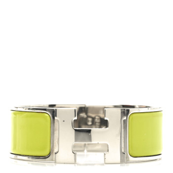 HERMES Enamel Wide Clic Clac H Bracelet PM Vert Anis