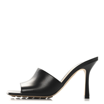 BOTTEGA VENETA Lambskin Stretch Lounge Kid Mule Sandals 38.5 Black