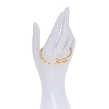 CARTIER 18K Yellow Gold Diamond Juste Un Clou Bracelet 17
