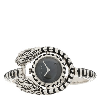 GUCCI Sterling Silver Black Mother of Pearl 23mm Dionysus Quartz Watch