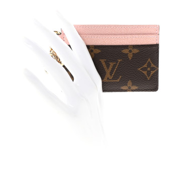 LOUIS VUITTON Monogram LV Charms Card Holder Rose Ballerine