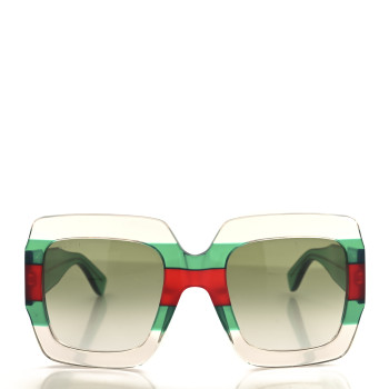 GUCCI Square Web Frame GG0178S Sunglasses Green Red