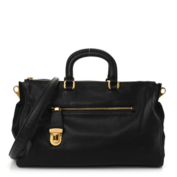 PRADA Saffiano Tessuto Nylon Satchel Black