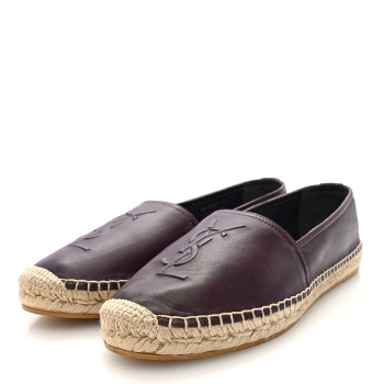 SAINT LAURENT Nappa Vendome Monogram Espadrilles 40.5 Barolo