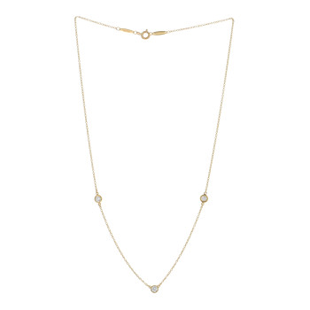 TIFFANY 18K Yellow Gold Elsa Peretti Diamonds by the Yard 3 Station Necklace