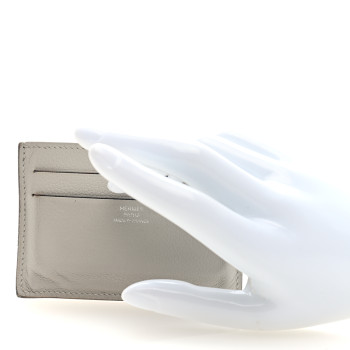 HERMES Evercolor Citizen Twill Card Case Beton