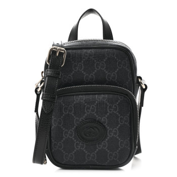 GUCCI GG Supreme Monogram Azalea Calfskin Mini Retro Interlocking G Bag Black