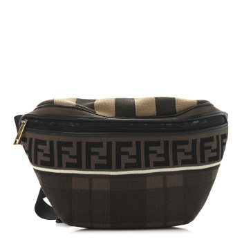 FENDI Vitello Century Maglia Pattern Mix Belt Bag Havana