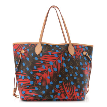 LOUIS VUITTON Monogram Jungle Dots Neo Neverfull MM Coquelicot Denim