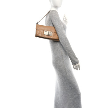 CHANEL Calfskin Square Stitched Mademoiselle Shoulder Bag Tan