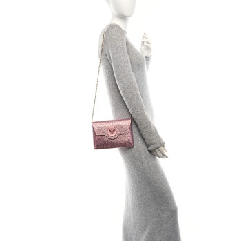 VERSACE Crystal La Medusa Envelope Clutch Pink