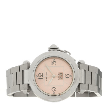 CARTIER Stainless Steel 35mm Pasha C Big Date Automatic Watch Pink