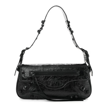 BALENCIAGA Agneau Arena Small Le Cagole Sling Bag Black