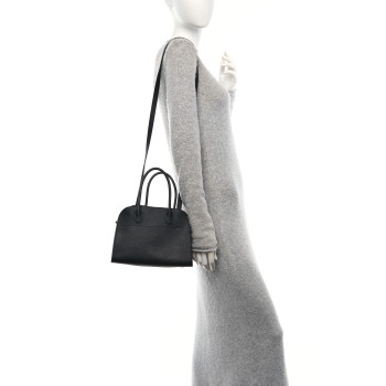 THE ROW Grained Calfskin Soft Margaux 10 Bag Black