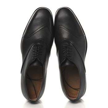 CHRISTIAN LOUBOUTIN Petit Grained Calfskin Boabi Flat Oxfords 42.5 Black