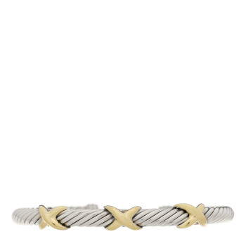 DAVID YURMAN Sterling Silver 14K Yellow Gold 5mm Triple X Cable Bracelet