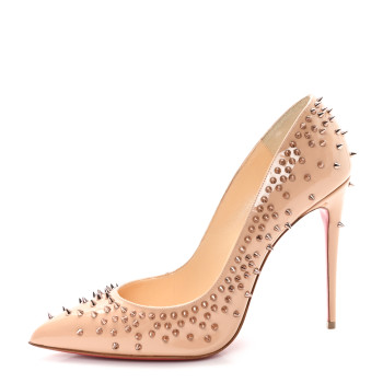 CHRISTIAN LOUBOUTIN Patent Studded Escarpic 100 Pumps 39 Dou Dou Gold Rose