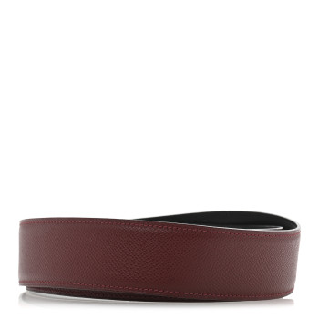 HERMES Epsom Box 42mm Belt Strap 95 38 Black Rouge Grenat