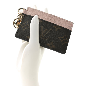 LOUIS VUITTON Monogram LV Charms Card Holder Rose Ballerine