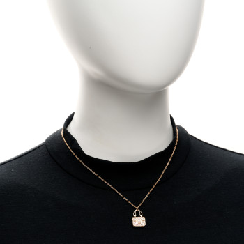 HERMES 18K Rose Gold Diamond Constance Amulettes Pendant Necklace